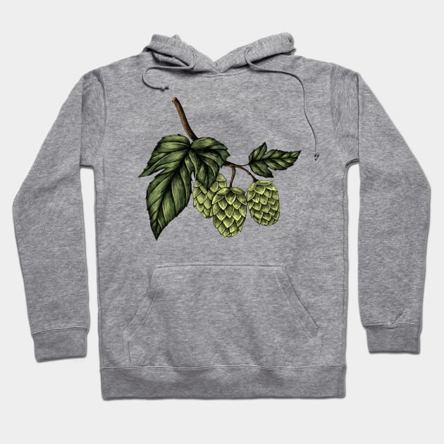 Hand Drawn Hops Hoodie by Mako Design 